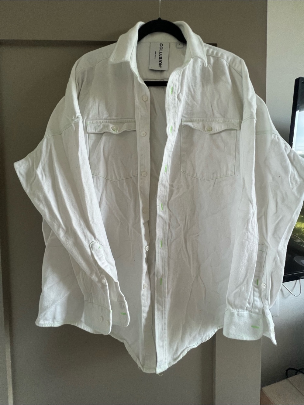 Collusion White Button-Up Shirt